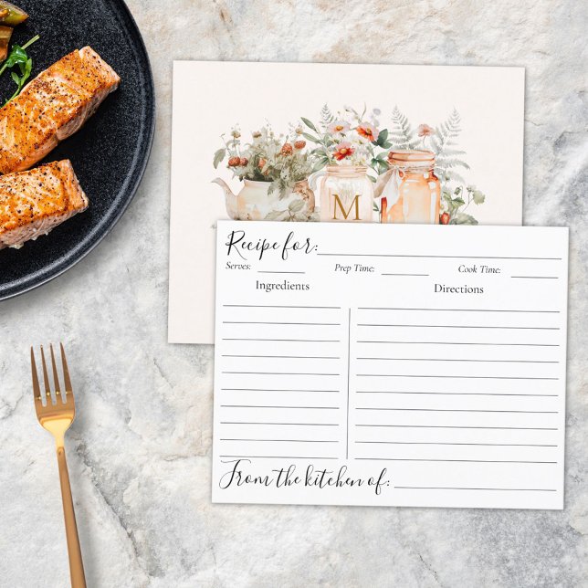 Cartão de Receita Botânica Floral Florestal Monogr (In situ)