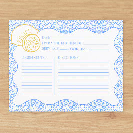 Cartão de receita - Chá de panela italiano de limã