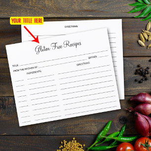 Cartão de Receita Culinária Simples Gratuita