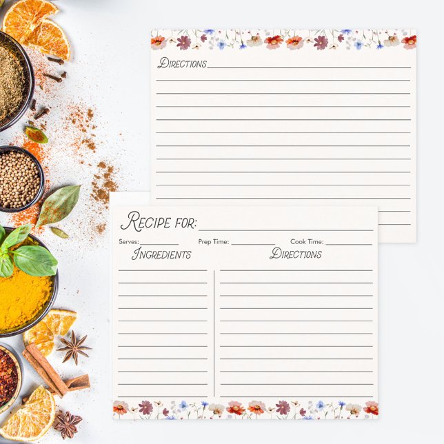 Cartão de Receita da Família de Flores Selvagens C (In situ)