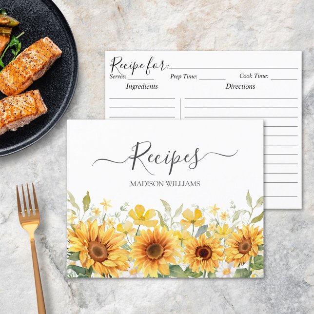 Cartão de Receita da Família Girassol Amarelo-Amar (In situ)