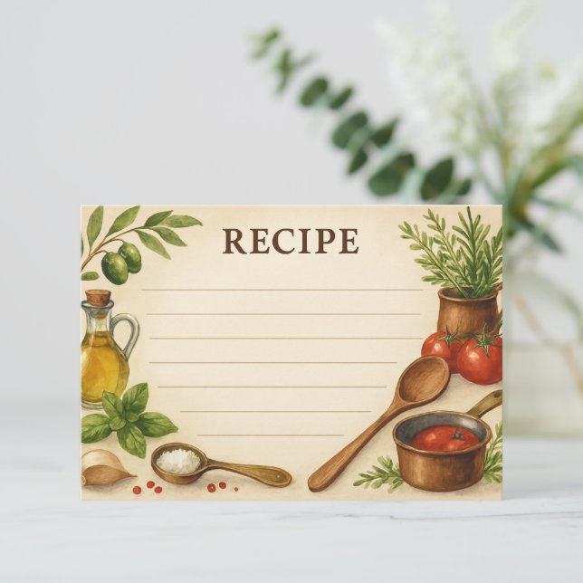 Cartão de Receita da Toscana Atemporal (Em pé/Frente)