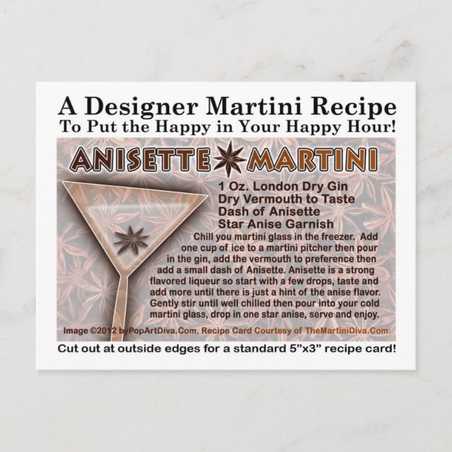 Cartão de Receita de Anisette Martini (Frente)