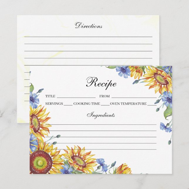 Cartão de Receita de Aquarela da Ucrânia (Frente/Verso)