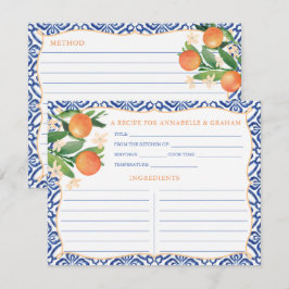 Cartão de Receita de Azulejos Azuis de Amalfi em A