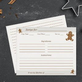 Cartão de Receita de Biscoito de Natal do Gingerca