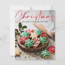 Cartão de Receita de Biscoitos de Açúcar de Natal