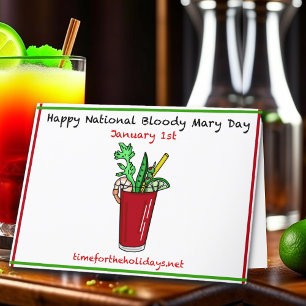 Cartão de Receita de Bloody Mary e Ano Novo