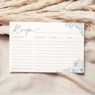 Cartão de Receita de Brida Azul Elegante de Toile 