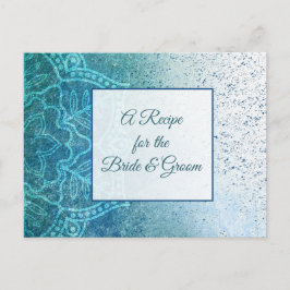 Cartão de Receita de Casamento de Mandala Azul Tur