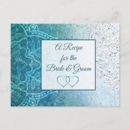 Cartão de Receita de Casamento de Mandala Azul Tur