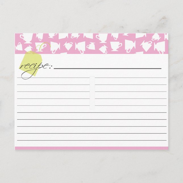 Cartão de Receita de Chá Bridal (Frente)