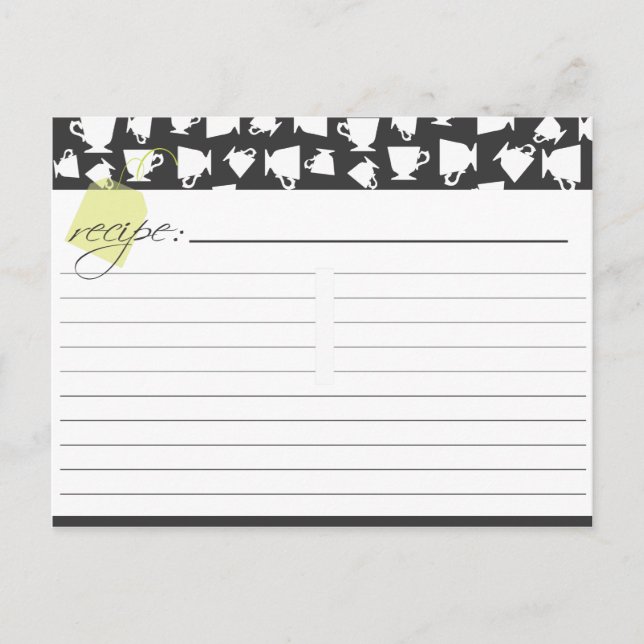 Cartão de Receita de Chá Bridal (Frente)