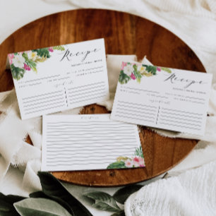 Cartão de Receita de Chá de Flores Tropicais de Aq