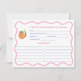 Cartão de Receita de Chá de Noiva Boho Pink Doodle