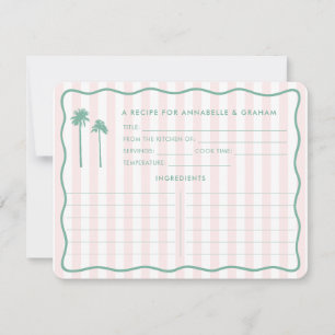 Cartão de Receita de Chá de Noiva Bonito Rosa Palm