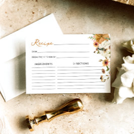 Cartão de Receita de Chá de Noiva da Abóbora Enamo