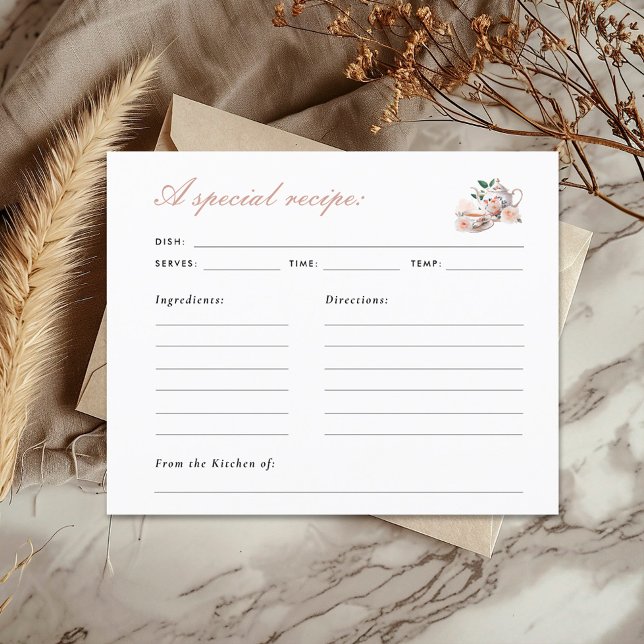 Cartão de Receita de Chá de Noiva Festa (Criador carregado)