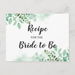 Cartão de Receita de Chá de panela Botânico de Fol
