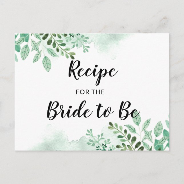 Cartão de Receita de Chá de panela Botânico de Fol (Frente)