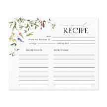Cartão de Receita de Chá de panela de Flor Selvage