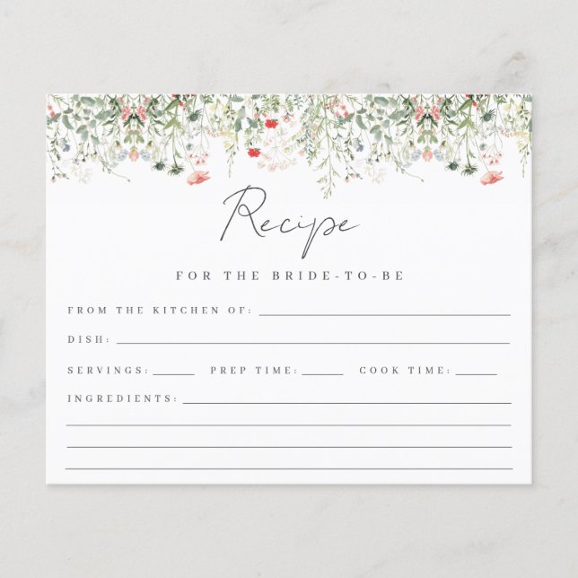 Cartão de Receita de Chá de panela de Flor Selvage (Frente)