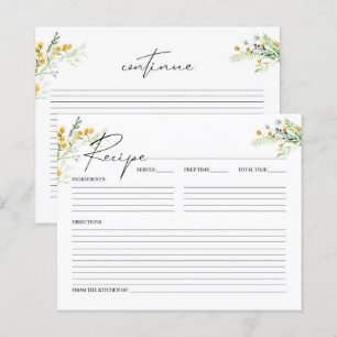 Cartão de Receita de Chá de panela de Flores Sel