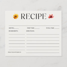 Cartão de Receita de Chá de panela de Flores Selva