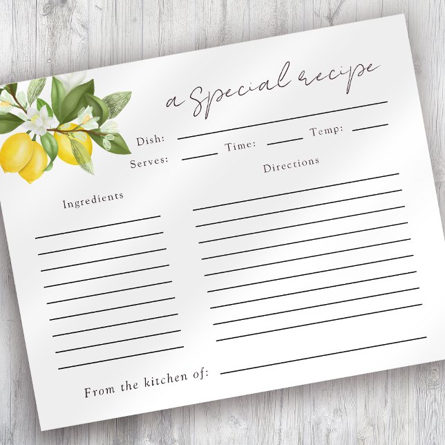 Cartão de Receita de Chá de panela de Limões de Ci (Criador carregado)