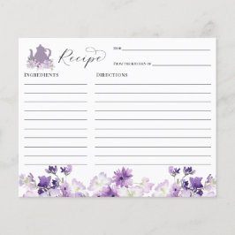 Cartão de receita de chá de panela de noiva