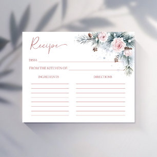 Cartão de receita de chá de panela de pinheiro de 