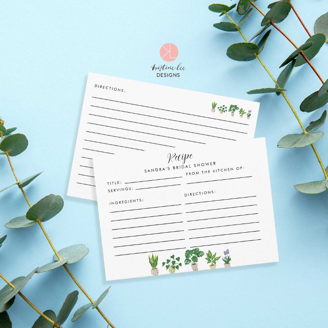 Cartão de Receita de Chá de panela de Plantas Case (Criador carregado)