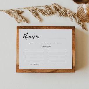 Cartão de receita de Chá de panela de tipografia