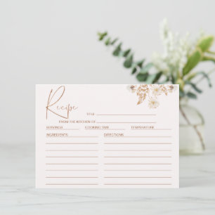 Cartão de Receita de Chá de panela Floral de Flore