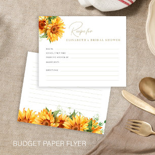 Cartão de receita de chá de panela floral elegante