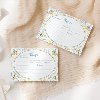 Cartão de Receita de Chá de panela Floral Lemon