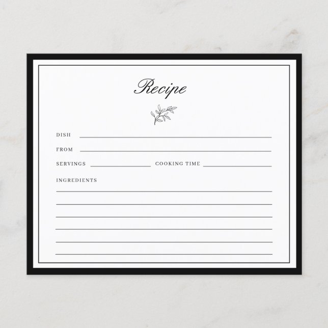 Cartão de Receita de Chá de panela Folha de Fronte (Frente)