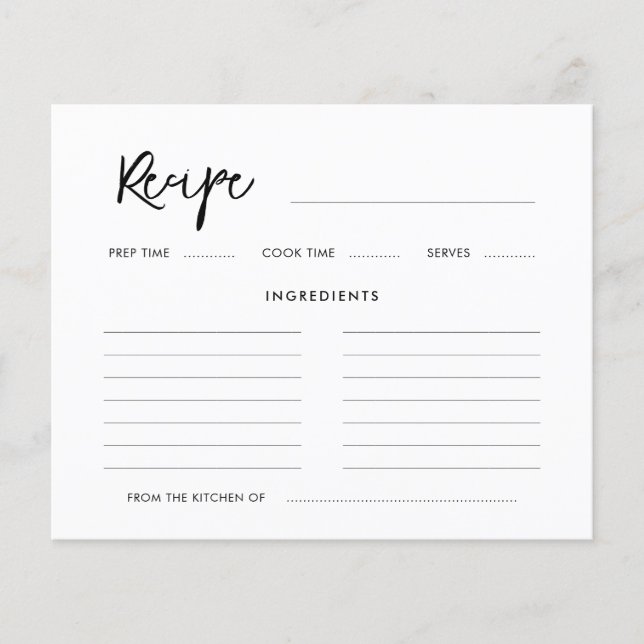 Cartão de receita de Chá de panela moderno contemp (Frente)