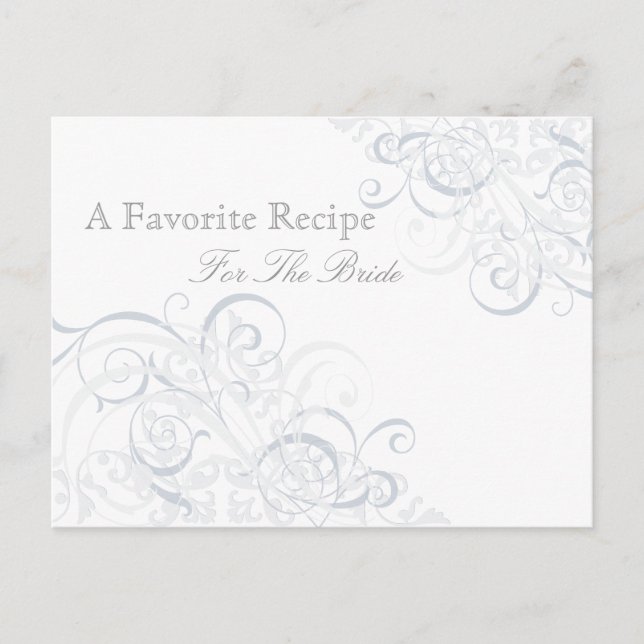 Cartão de Receita de Chá de panela Prateado Barroc (Frente)