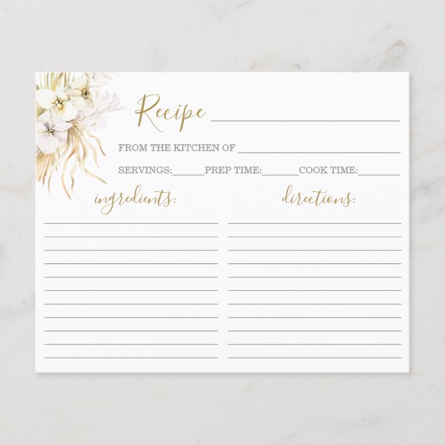 Cartão de Receita de Chá de panela Tropical Bohemi (Frente)