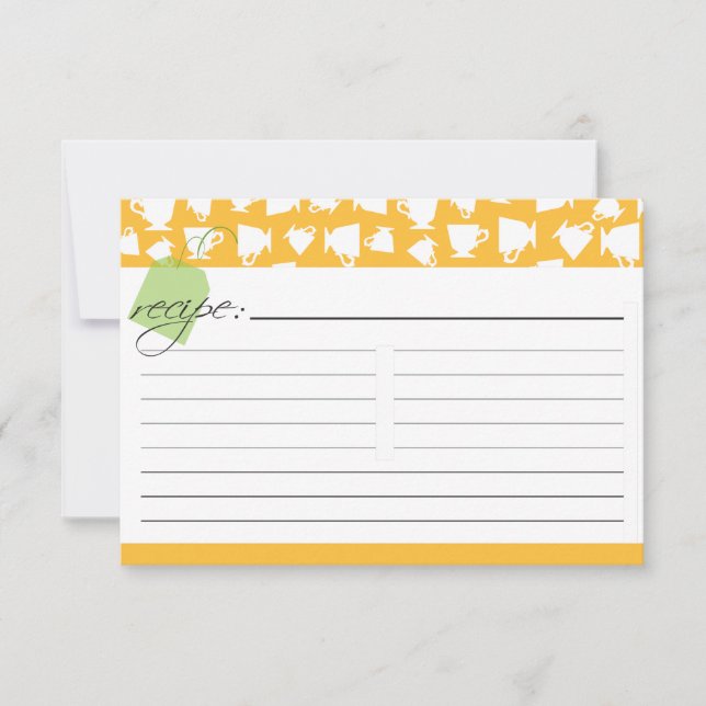 Cartão de Receita de Chá - Laranja (Frente)