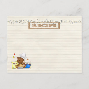 cartão de receita de chefe de ursinho
