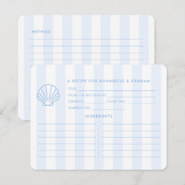 Cartão de Receita de Chuveiro de Noiva Azul Branco