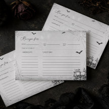 Cartão de Receita de Chuveiro de Noiva de Hallowee