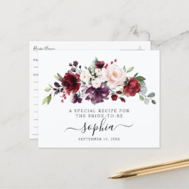 Cartão de Receita de Chuveiro de Noiva Floral Bege
