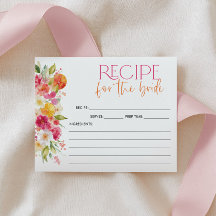 Cartão de Receita de Chuveiro de Noiva Floral Cítr