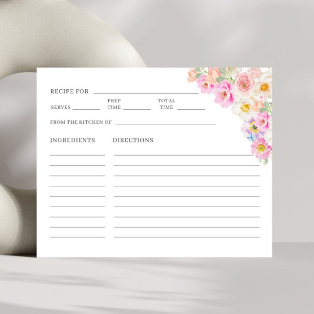 Cartão de Receita de Chuveiro Nupcial Floral como  (Criador carregado)