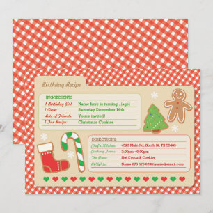 Cartão de Receita de Confeitaria de Natal Convite