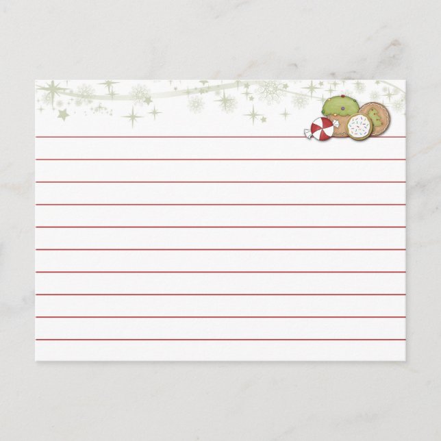 Cartão de Receita de Cookie de Natal (Frente)