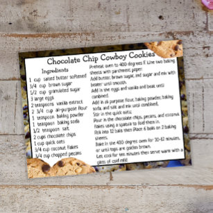 Cartão de Receita de Cookies Chip-Boi Chocolate